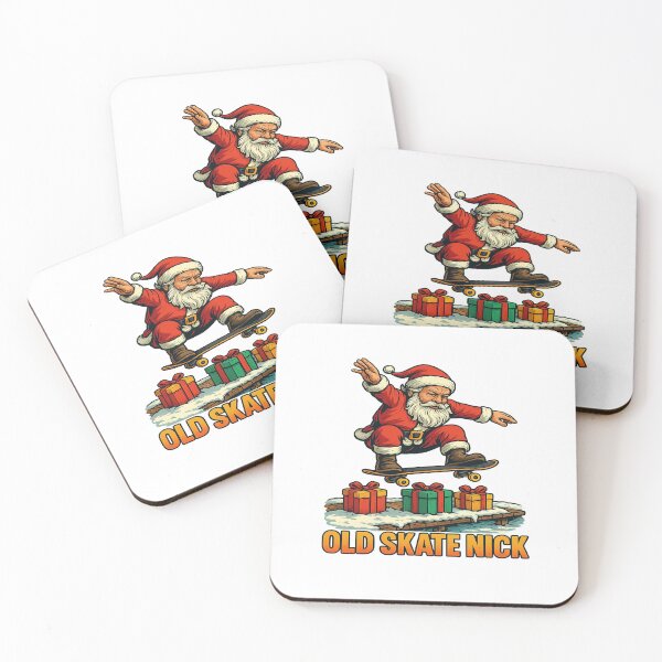 Item preview, Old Skate Nick Santa Skateboarding Christmas designed and sold by ColeLaniTrading.