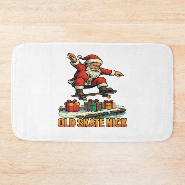 Item preview, Old Skate Nick Santa Skateboarding Christmas designed and sold by ColeLaniTrading.