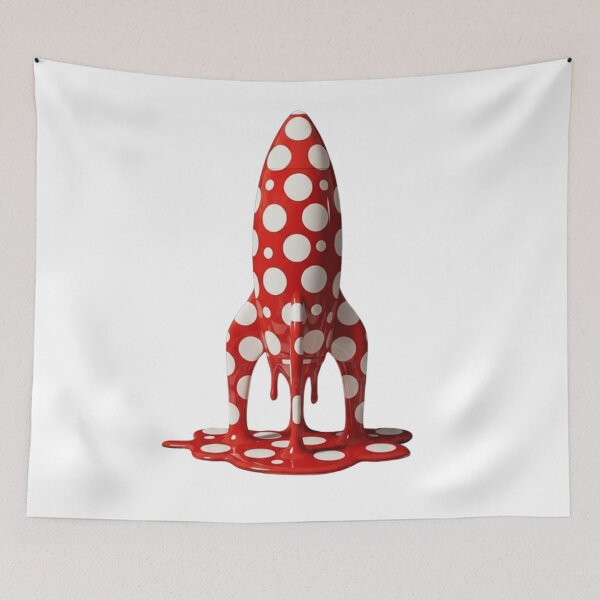 Item preview, Melting Polka Dot Space Rocket Modern Art designed and sold by YourColorsWall.