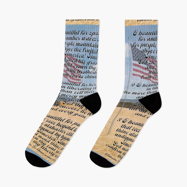 Item preview, America the beautiful (complete hymn) patriotic design designed and sold by stella literarium.