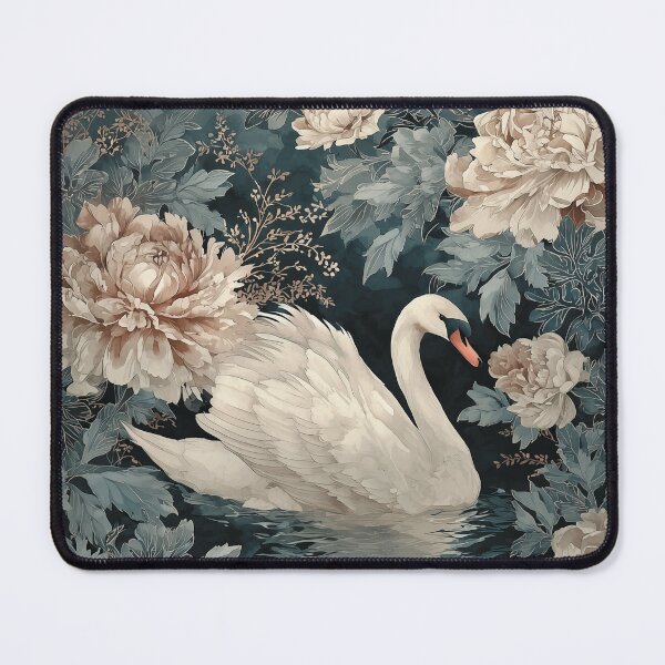 Item preview, Swan Among Peonies Floral Poster designed and sold by GoodOldPrints4.