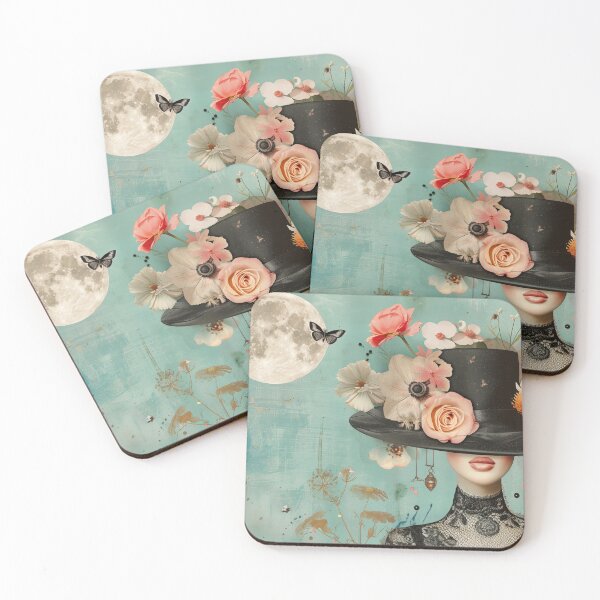 Item preview, Vintage Portrait with Hat and Flowers designed and sold by Soft Oddity.