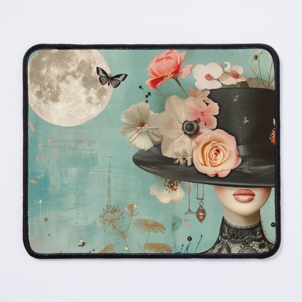 Item preview, Vintage Portrait with Hat and Flowers designed and sold by Soft Oddity.