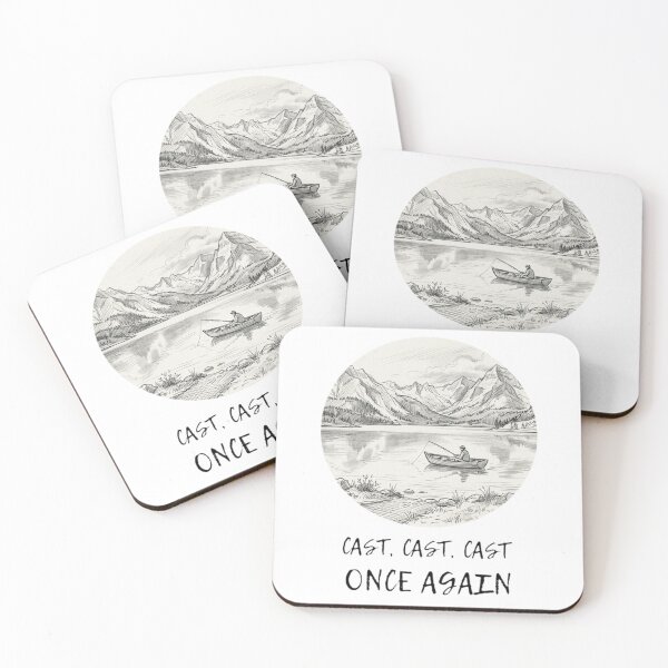 Item preview, Cast Cast Cast Once Again - Vintage Fishing Sketch designed and sold by Stefanrajzer.