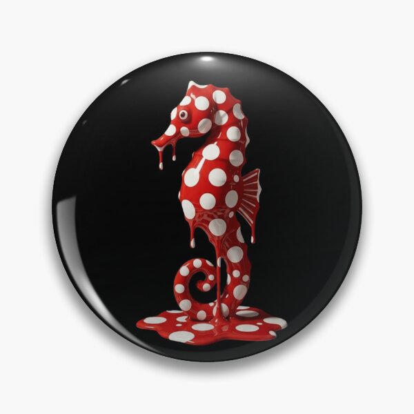 Item preview, Melting Polka Dot Seahorse Marine Life Modern Art designed and sold by YourColorsWall.