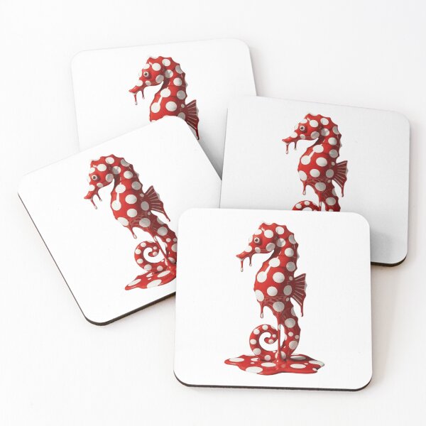 Item preview, Melting Polka Dot Seahorse Marine Life Modern Art designed and sold by YourColorsWall.