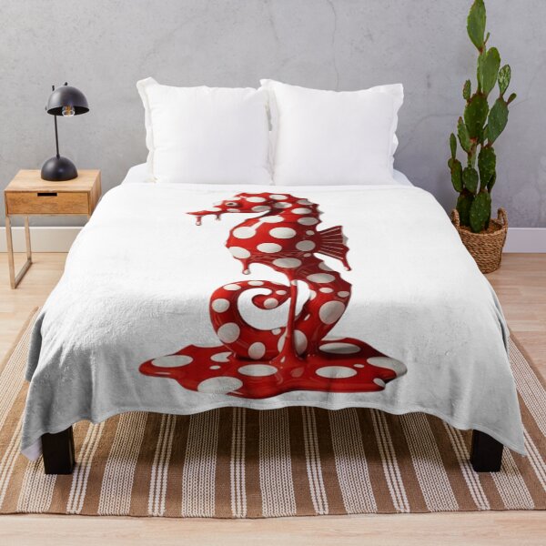 Item preview, Melting Polka Dot Seahorse Marine Life Modern Art designed and sold by YourColorsWall.