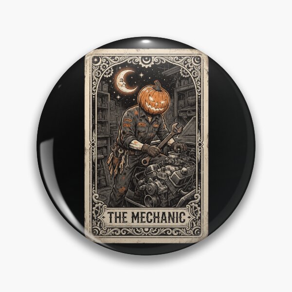Item preview, Mechanic Pumpkin Halloween Vintage Tarot Card Occult designed and sold by MTRBSK11.