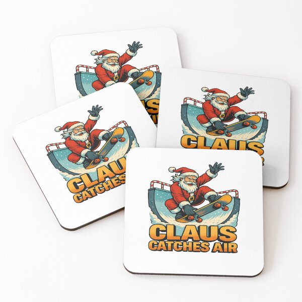 Item preview, Claus Catches Air Skateboarding Santa Christmas designed and sold by ColeLaniTrading.