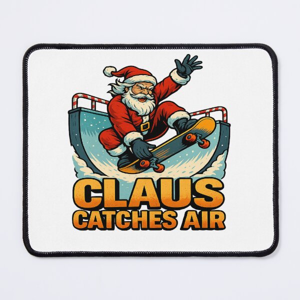 Item preview, Claus Catches Air Skateboarding Santa Christmas designed and sold by ColeLaniTrading.