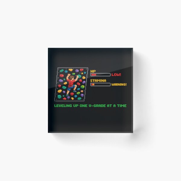 Item preview, Retro Pixel Art Bouldering: Leveling Up Quote designed and sold by Pineapple-Tree.