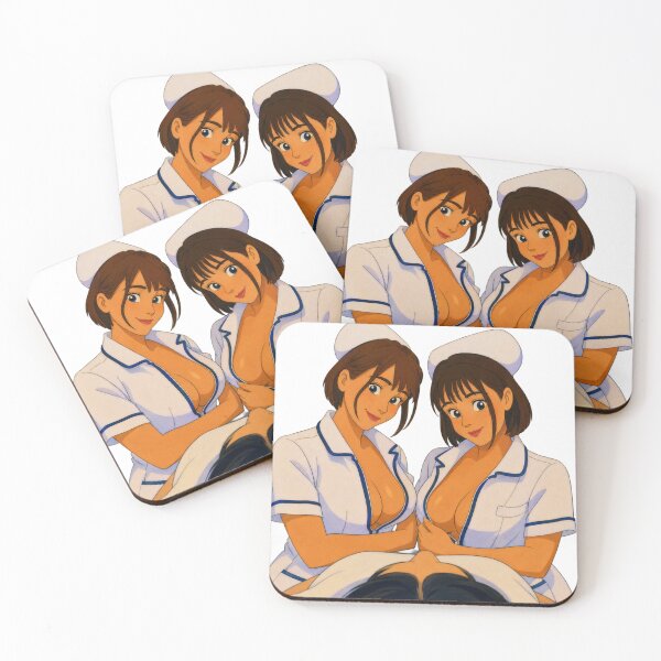 Item preview, Retro Nurse Pin-Up Duo – Classic Cartoon Medical Girls designed and sold by  Hollow Moon Studios..