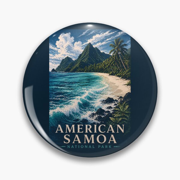 Item preview, American Samoa National Park Modern Woodblock Travel Art designed and sold by KrisSidDesigns.