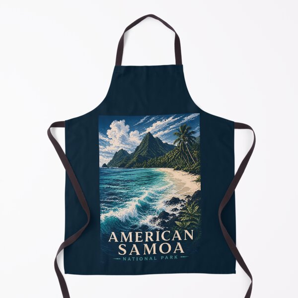 Item preview, American Samoa National Park Modern Woodblock Travel Art designed and sold by KrisSidDesigns.
