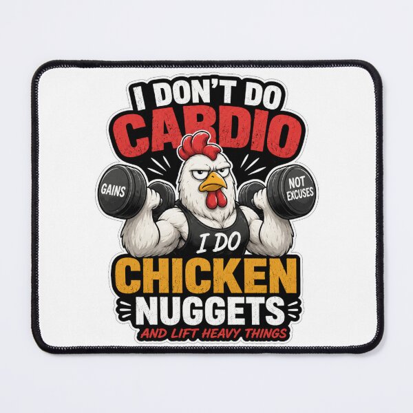 Item preview, I Don’t Do Cardio – Funny Chicken Nuggets Gym Workout designed and sold by GainzillasGymShop.