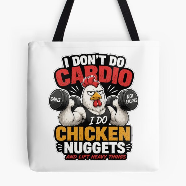 Item preview, I Don’t Do Cardio – Funny Chicken Nuggets Gym Workout designed and sold by GainzillasGymShop.