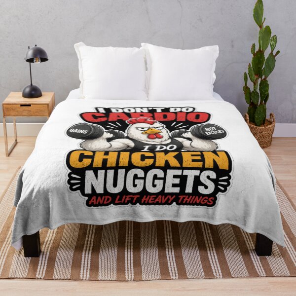 Item preview, I Don’t Do Cardio – Funny Chicken Nuggets Gym Workout designed and sold by GainzillasGymShop.