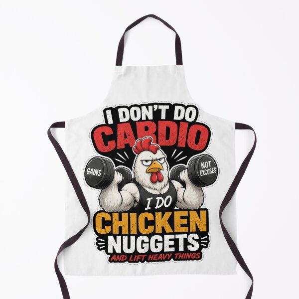 Item preview, I Don’t Do Cardio – Funny Chicken Nuggets Gym Workout designed and sold by GainzillasGymShop.