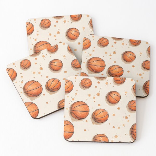 Item preview, Watercolor Basketball Pattern - Orange Sports Ball Illustration Design designed and sold by Nine Lives Studio.