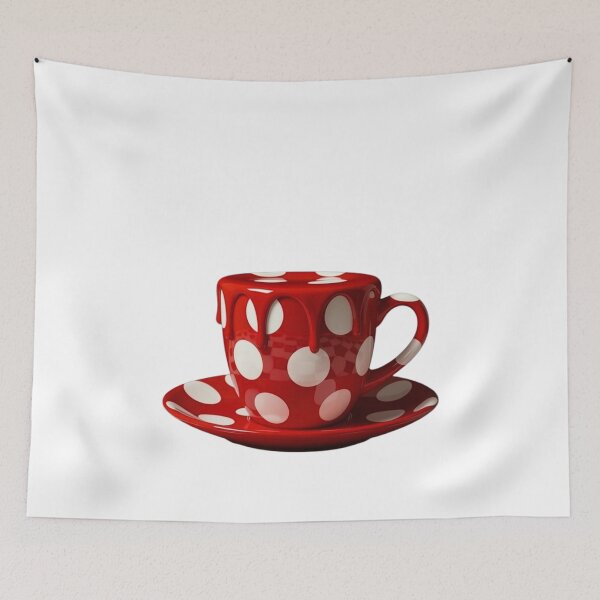Item preview, Melting Polka Dot Coffee Cup Teacup Modern Art designed and sold by YourColorsWall.