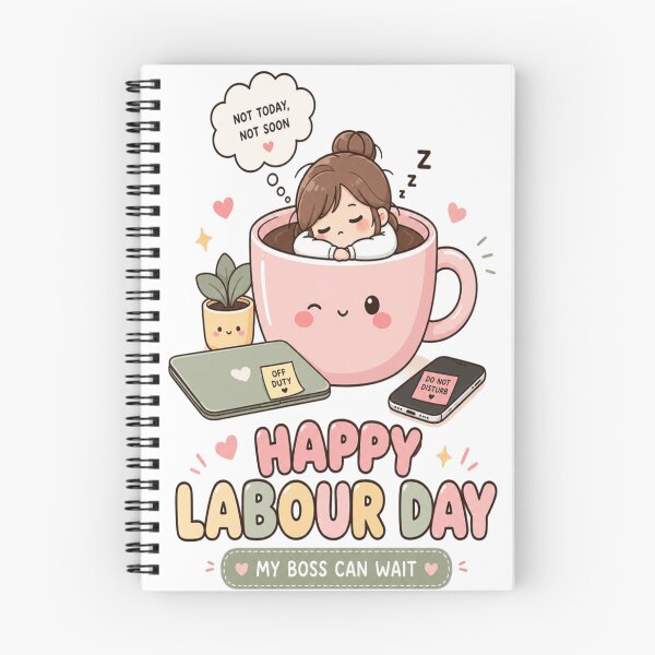Item preview, Funny Kawaii Happy Labour Day My Boss Can Wait Cute Office Worker designed and sold by InspiredCreatives.