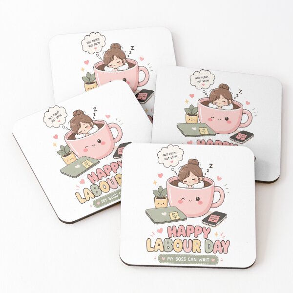 Item preview, Funny Kawaii Happy Labour Day My Boss Can Wait Cute Office Worker designed and sold by InspiredCreatives.