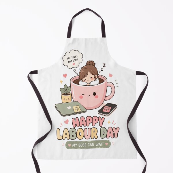 Item preview, Funny Kawaii Happy Labour Day My Boss Can Wait Cute Office Worker designed and sold by InspiredCreatives.