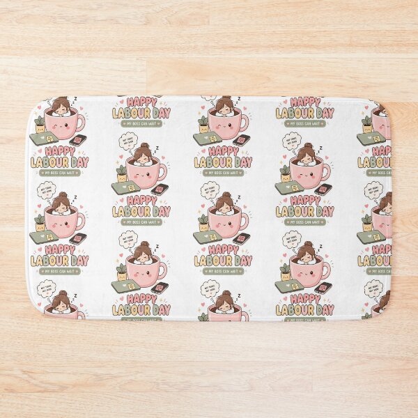 Item preview, Funny Kawaii Happy Labour Day My Boss Can Wait Cute Office Worker designed and sold by InspiredCreatives.