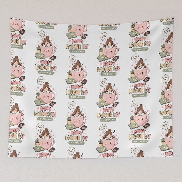 Item preview, Funny Kawaii Happy Labour Day My Boss Can Wait Cute Office Worker designed and sold by InspiredCreatives.