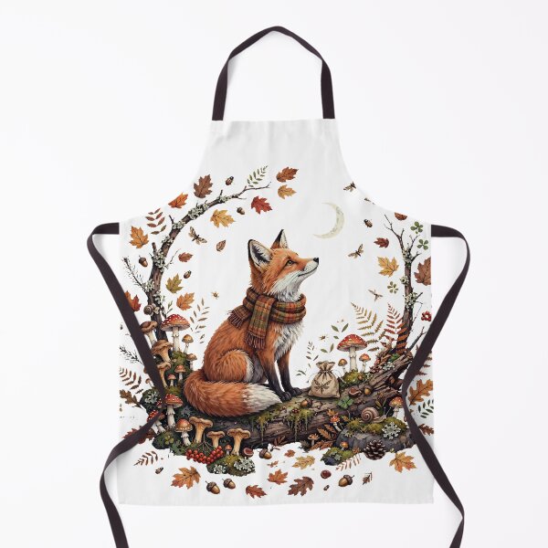 Item preview, Goblincore Fox Gazing at Crescent Moon - Cozy Autumn Forest Cottagecore Gremlincore designed and sold by Neurospicy Trolls.