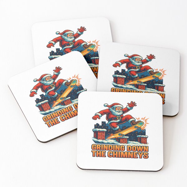 Item preview, Grinding Down The Chimneys Santa Skateboarding Christmas designed and sold by ColeLaniTrading.