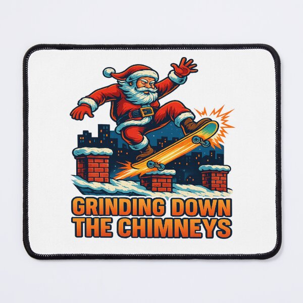 Item preview, Grinding Down The Chimneys Santa Skateboarding Christmas designed and sold by ColeLaniTrading.