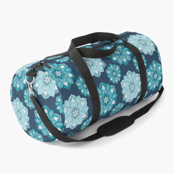 Item preview, Turquoise Thai Lotus Floral Pattern on Black designed and sold by Mousy17.