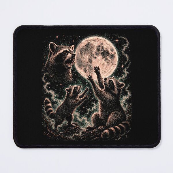 Item preview, Moonlit Raccoons – Mystical Gothic Wildlife Under a Full Moon designed and sold by SOUFIANE1991.