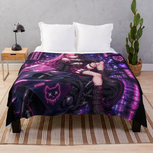 Item preview, Cyberpunk Neko Biker Girl – Nyviera Neon Anime designed and sold by Revyra Design .