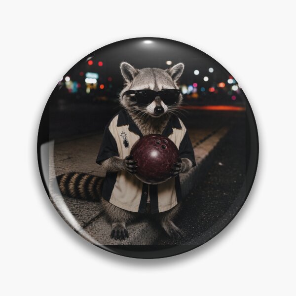 Item preview, Funny Cool Raccoon with Sunglasses Holding a Bowling Ball designed and sold by SunfullyYours.