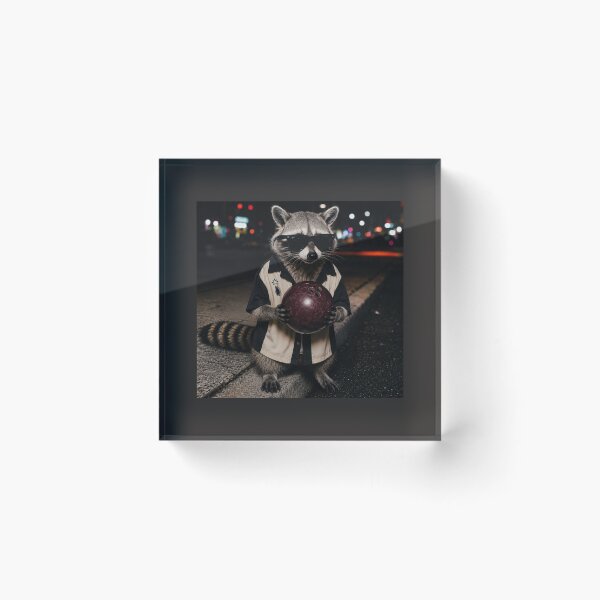 Item preview, Funny Cool Raccoon with Sunglasses Holding a Bowling Ball designed and sold by SunfullyYours.