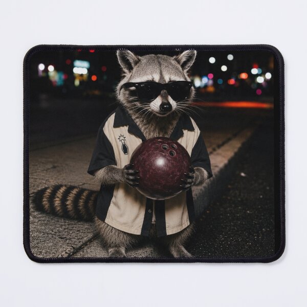 Item preview, Funny Cool Raccoon with Sunglasses Holding a Bowling Ball designed and sold by SunfullyYours.