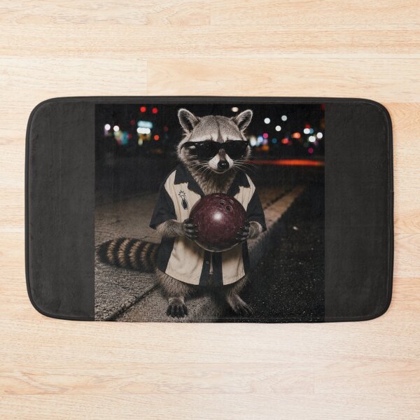 Item preview, Funny Cool Raccoon with Sunglasses Holding a Bowling Ball designed and sold by SunfullyYours.