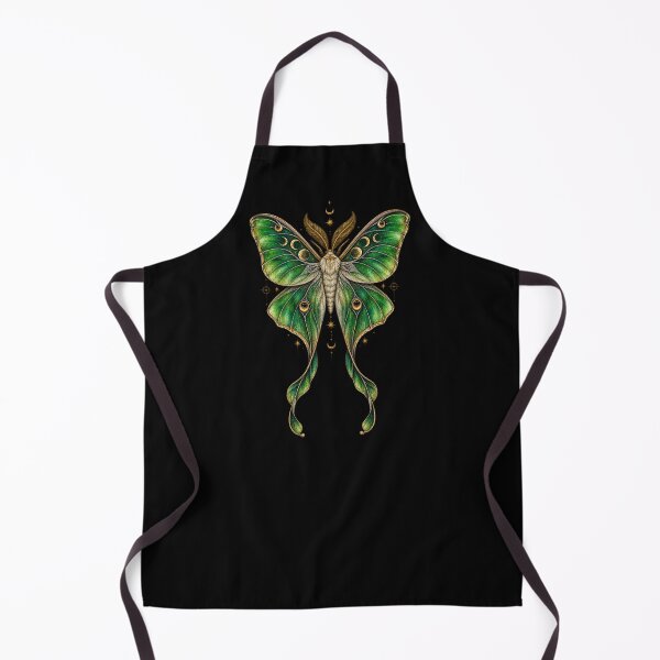 Item preview, Emerald Luna Moth with Moon Phases Witchcore Occult Art designed and sold by Anyshca.