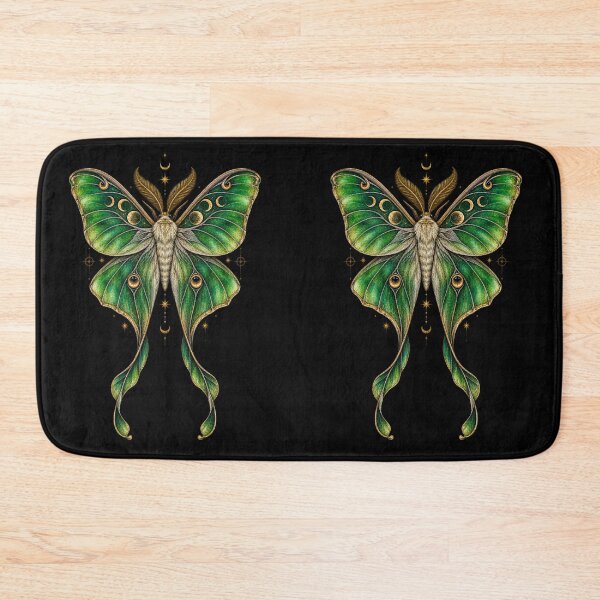 Item preview, Emerald Luna Moth with Moon Phases Witchcore Occult Art designed and sold by Anyshca.