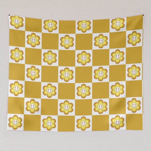 Item preview, Retro & Happy Flower Checkers designed and sold by Beeptea.
