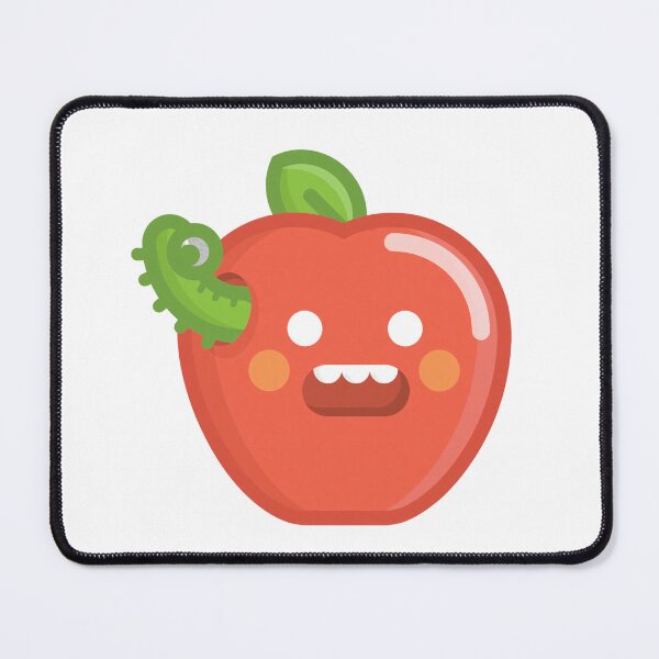 Item preview, Surprised Apple With Curious Green Worm designed and sold by Loopa-Art.