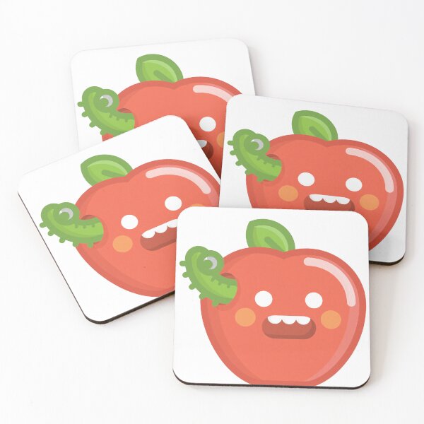 Item preview, Surprised Apple With Curious Green Worm designed and sold by Loopa-Art.