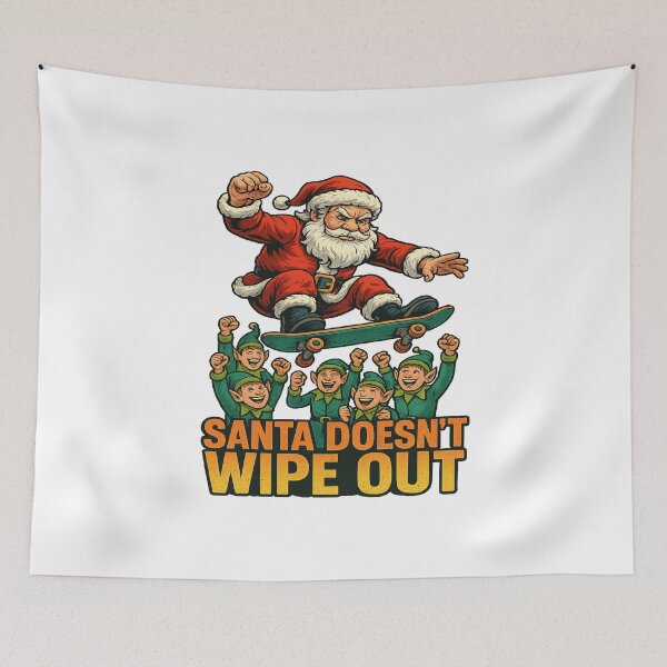 Item preview, Santa Doesnt Wipe Out Skateboarding Elves Christmas Humor designed and sold by ColeLaniTrading.