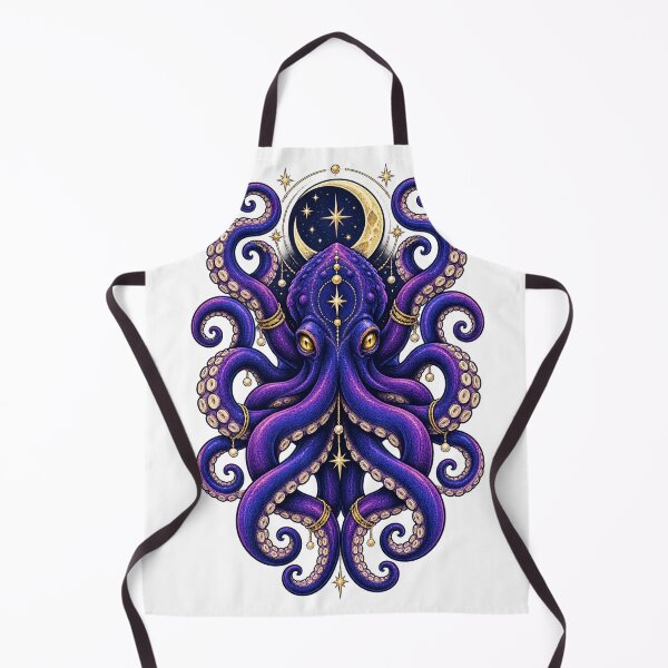 Item preview, Mystical octopus with moon and stars designed and sold by CalipZO.