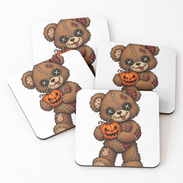 Item preview, Creepy teddy bear with Halloween pumpkin designed and sold by CalipZO.