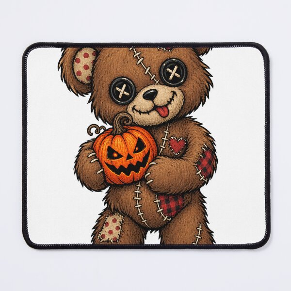 Item preview, Creepy teddy bear with Halloween pumpkin designed and sold by CalipZO.