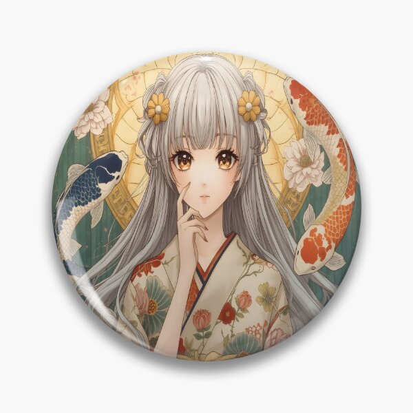 Item preview, Art Nouveau Koi Fish Kimono Goddess designed and sold by Velu Designs Studio.