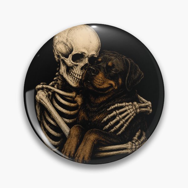 Item preview, Skeleton and Rottweiler Embrace Graphic Halloween Design designed and sold by rafaeltto.